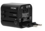 VIRONE TA-1 GOworld univerzális utazóadapter, amely több mint 200 országban kompatibilis, 100-240V, 8A (TA-1)
