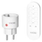 VIRONE RS-10(GS) MINI vezeték nélküli konnektor távirányítóval, Schuko, 1+1, 2300W (RS-10(GS))