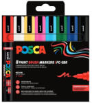 uni Marker pensula varf 1-4 mm UNI Posca PC-5BR, 8 culori/set