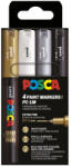 uni Marker varf 0.7 mm UNI Posca PC-1M, 4 culori/set