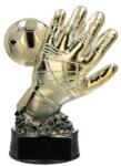  Sport figura resin R008/G labdarúgás, kapus kesztyű arany, fekete talpon, 12, 5cm magas