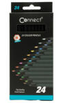Connect Színes ceruza készlet, háromszögletű, fekete test Connect 24 klf. szín - suplix