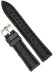  Curea Ceas Silicon Negru - 20/18 mm - Grosime 4 mm - Cusătură Neagră - Design Sport și Confortabil (WZ5586)