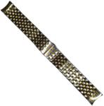  Brățară Metalică Two-Tone - 20/20 mm - Cataramă Deployant cu Butoane - Oțel Inoxidabil - Grosime 3 mm (WZ5588)