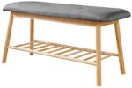 IV Interior Concept Bancheta cu raft pentru hol, baie sau dressinguri ZEN-BO 90cm bambus (A-48175 VC)