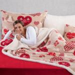 decoDoma Set cu blăniţă AMORE 2 buc Patura