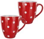 BANQUET Set căni din ceramică PUNCTE, roşii, 400 ml, 2 buc