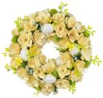 Dommio Coroniţă de primăvară cu flori din lemn şi ouă 30 cm