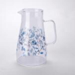 decoDoma Carafă din sticlă FLORI ALBASTRE 1450 ml