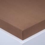 decoDoma Cearşaf cu elastic jersey EXCLUSIVE maro închis 90 x 200 cm