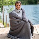 decoDoma Pătură cu blăniţă SANDRA gri 140 x 200 cm Patura