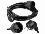 BERGE Prelungitor electric 5m cu împământare, 1 priză, negru (PZ-V018-B)