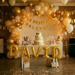 Flippy Baloane Folie Metalizate, Flippy, Set DAVID, Heliu sau Aer, Pai inclus, 40 cm, Auriu (177295)