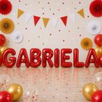 Flippy Baloane Folie Metalizate, Flippy, Set GABRIELA, Heliu sau Aer, Pai inclus, 40 cm, Rosu (177622)