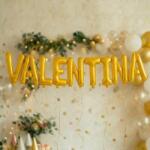 Flippy Baloane Folie Metalizate, Flippy, Set VALENTINA, Heliu sau Aer, Pai inclus, 40 cm, Auriu (177269)