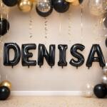 Flippy Baloane Folie Metalizate, Flippy, Set DENISA, Heliu sau Aer, Pai inclus, 40 cm, Negru (177607)