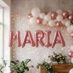 Flippy Baloane Folie Metalizate, Flippy, Set MARIA, Heliu sau Aer, Pai inclus, 40 cm, Rose Gold (177476)