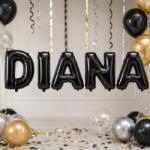 Flippy Baloane Folie Metalizate, Flippy, Set DIANA, Heliu sau Aer, Pai inclus, 40 cm, Negru (177598)