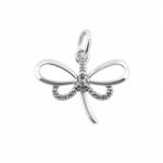 Flippy Pandantiv din Argint 925, Model Libelula Conturata, Detalii Fine, Greutate 0.9 g, Argintiu (05811)