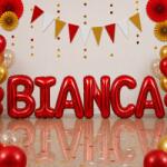 Flippy Baloane Folie Metalizate, Flippy, Set BIANCA, Heliu sau Aer, Pai inclus, 40 cm, Rosu (177631)