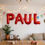Flippy Baloane Folie Metalizate, Flippy, Set PAUL, Heliu sau Aer, Pai inclus, 40 cm, Rosu (177582)