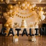 Flippy Baloane Folie Metalizate, Flippy, Set CATALIN, Heliu sau Aer, Pai inclus, 40 cm, Negru (177554)