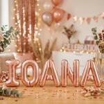 Flippy Baloane Folie Metalizate, Flippy, Set IOANA, Heliu sau Aer, Pai inclus, 40 cm, Rose Gold (177478)