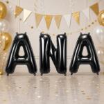 Flippy Baloane Folie Metalizate, Flippy, Set ANA, Heliu sau Aer, Pai inclus, 40 cm, Negru (177589)