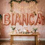 Flippy Baloane Folie Metalizate, Flippy, Set BIANCA, Heliu sau Aer, Pai inclus, 40 cm, Rose Gold (177492)