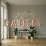 Flippy Baloane Folie Metalizate, Flippy, Set DANIEL, Heliu sau Aer, Pai inclus, 40 cm, Rose Gold (177510)