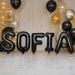 Flippy Baloane Folie Metalizate, Flippy, Set SOFIA, Heliu sau Aer, Pai inclus, 40 cm, Negru (177605)