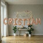 Flippy Baloane Folie Metalizate, Flippy, Set CRISTIAN, Heliu sau Aer, Pai inclus, 40 cm, Rose Gold (177506)