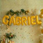 Flippy Baloane Folie Metalizate, Flippy, Set GABRIEL, Heliu sau Aer, Pai inclus, 40 cm, Auriu (177276)