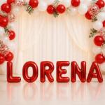 Flippy Baloane Folie Metalizate, Flippy, Set LORENA, Heliu sau Aer, Pai inclus, 40 cm, Rosu (177727)