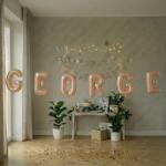 Flippy Baloane Folie Metalizate, Flippy, Set GEORGE, Heliu sau Aer, Pai inclus, 40 cm, Rose Gold (177516)