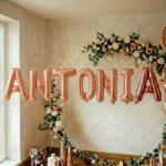 Flippy Baloane Folie Metalizate, Flippy, Set ANTONIA, Heliu sau Aer, Pai inclus, 40 cm, Rose Gold (177490)