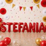 Flippy Baloane Folie Metalizate, Flippy, Set STEFANIA, Heliu sau Aer, Pai inclus, 40 cm, Rosu (177624)