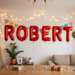 Flippy Baloane Folie Metalizate, Flippy, Set ROBERT, Heliu sau Aer, Pai inclus, 40 cm, Rosu (177585)
