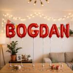 Flippy Baloane Folie Metalizate, Flippy, Set BOGDAN, Heliu sau Aer, Pai inclus, 40 cm, Rosu (177575)