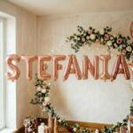 Flippy Baloane Folie Metalizate, Flippy, Set STEFANIA, Heliu sau Aer, Pai inclus, 40 cm, Rose Gold (177485)