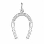 Flippy Pandantiv din Argint 925, Model Potcoava cu Pietre Stralucitoare, Detalii Geometrice, Greutate 1.2 g, Argintiu (05914)