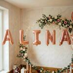 Flippy Baloane Folie Metalizate, Flippy, Set ALINA, Heliu sau Aer, Pai inclus, 40 cm, Rose Gold (177487)