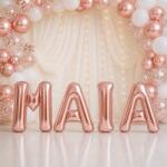 Flippy Baloane Folie Metalizate, Flippy, Set MAIA, Heliu sau Aer, Pai inclus, 40 cm, Rose Gold (177690)