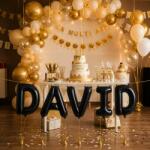 Flippy Baloane Folie Metalizate, Flippy, Set DAVID, Heliu sau Aer, Pai inclus, 40 cm, Negru (177561)