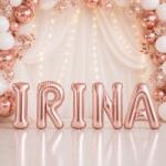 Flippy Baloane Folie Metalizate, Flippy, Set IRINA, Heliu sau Aer, Pai inclus, 40 cm, Rose Gold (177687)