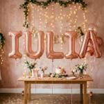 Flippy Baloane Folie Metalizate, Flippy, Set IULIA, Heliu sau Aer, Pai inclus, 40 cm, Rose Gold (177494)