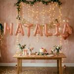 Flippy Baloane Folie Metalizate, Flippy, Set NATALIA, Heliu sau Aer, Pai inclus, 40 cm, Rose Gold (177497)