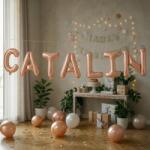 Flippy Baloane Folie Metalizate, Flippy, Set CATALIN, Heliu sau Aer, Pai inclus, 40 cm, Rose Gold (177515)