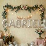 Flippy Baloane Folie Metalizate, Flippy, Set GABRIEL, Heliu sau Aer, Pai inclus, 40 cm, Argintiu (177453)