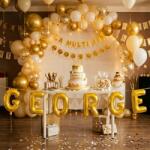 Flippy Baloane Folie Metalizate, Flippy, Set GEORGE, Heliu sau Aer, Pai inclus, 40 cm, Auriu (177289)